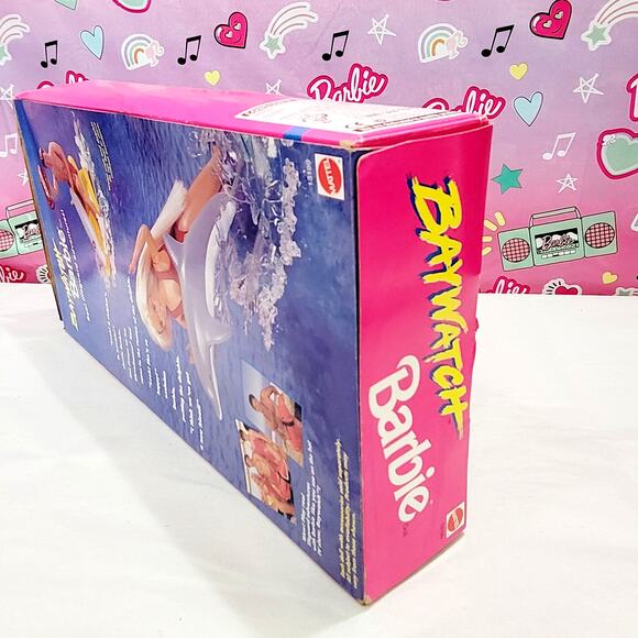 Baywatch Barbie 1994 Lifeguard With Dolphin & Accessories Mattel 13199 NRFB - Picture 11 of 11